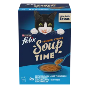 Felix Soup Original Halas v&aacute;logat&aacute;s sz&oacute;szban nedves macskaeledel 6x48g