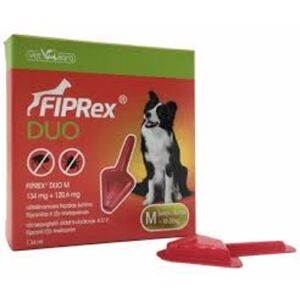 Fiprex Duo M 134mg + 120,6mg r&aacute;csepegtető oldat kuty&aacute;knak 1ampulla